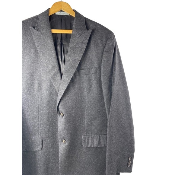 Ralph Lauren 44 Long Cashmere Wool Overcoat Blazer Jacket Mens Gray 44L EUC - Picture 4 of 9